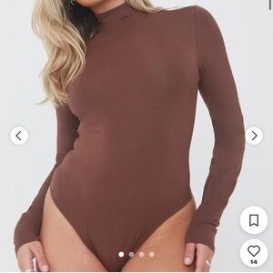 TALA 365 MOCK NECK LONG SLEEVE BODYSUIT -
CHOCOLATE